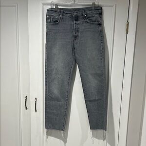 MOTHER Women's Gray Straight Leg Jeans